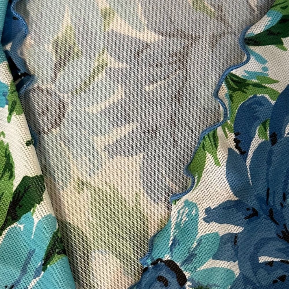 25-💼Adorable Floral Summer Cardigan. Lightweight Polyester Mesh, Ruffled detail - Picture 11 of 12